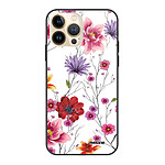 Evetane Coque iPhone 13 Pro Coque Soft Touch Glossy Fleurs Multicolores Design