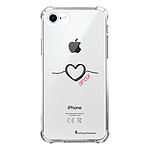 LaCoqueFrançaise Coque iPhone 7/8/ iPhone SE 2020 anti-choc souple angles renforcés transparente Motif Coeur Noir Amour