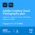 Adobe Creative Cloud Photographie 20 Go - Licence 1 an - 1 utilisateur - A télécharger