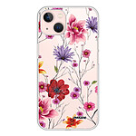 Evetane Coque iPhone 13 silicone transparente Motif Fleurs Multicolores ultra resistant