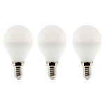 elexity - Lot de 3 ampoules LED sphériques 5,2W E14 470lm 2700K (blanc chaud)