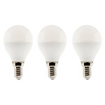 Elexity - Lot de 3 ampoules LED sphériques 5,2W E14 470lm 2700K (blanc chaud)