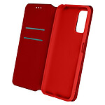 Avizar Housse Xiaomi Redmi Note 10 5G et Poco M3 Pro Portefeuille Support Vidéo Rouge
