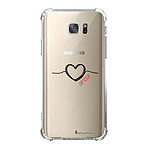 LaCoqueFrançaise Coque Samsung Galaxy S7 anti-choc souple angles renforcés transparente Motif Coeur Noir Amour