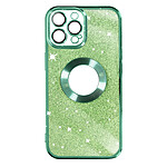 Avizar Coque pour iPhone 13 Pro Max Paillette Amovible Silicone Gel  Vert