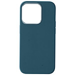 Avizar Coque pour iPhone 15 Pro Silicone gel Anti-traces Compatible QI 100% Recyclable  Bleu nuit