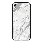 LaCoqueFrançaise Coque iPhone Xr Silicone Liquide Douce noir Marbre gris
