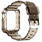Avizar Bracelet pour Apple Watch Ultra 49mm Silicone Bumper Ajustable  Transparent Noir