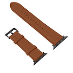 Avizar Bracelet pour Apple Watch 41mm et 40mm et 38 mm Cuir Texturé Litchi  marron
