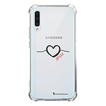 LaCoqueFrançaise Coque Samsung Galaxy A50 anti-choc souple angles renforcés transparente Motif Coeur Noir Amour