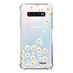 Evetane Coque Samsung Galaxy S10 Plus anti-choc souple angles renforcés transparente Motif Marguerite