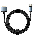 Avizar Câble USB C vers MagSafe 3 pour MacBook Pro et Air M2 Nylon 2m 140W Noir et Bleu