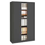 VINCO Armoire Monoclass120 H.198x L.120xP.43 cm 4 Tablettes Anthracite