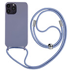 Avizar Coque Cordon pour iPhone 14 Pro Max Semi-rigide Lanière Tour du Cou 80cm violet