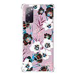 LaCoqueFrançaise Coque Samsung Galaxy S20 FE Silicone antichocs Solides coins renforcés  transparente Motif Fleurs parme