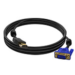 Avizar Câble HDMI Mâle vers VGA Mâle 15 Broches 1.8m Transmission Audio et Vidéo Noir