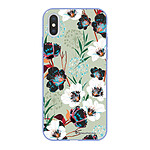 LaCoqueFrançaise Coque iPhone X/Xs Silicone Liquide Douce lilas Fleurs vert d'eau