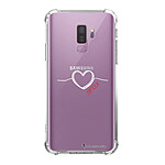 LaCoqueFrançaise Coque Samsung Galaxy S9 Plus anti-choc souple angles renforcés transparente Motif Coeur Blanc Amour