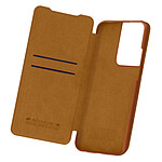 Nillkin Housse pour Samsung Galaxy S21 Ultra Étui Folio Porte-carte Cuir Véritable Qin  Marron