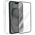 Bigben Coque pour iPhone 15 Souple Transparente Verre Trempé 9H