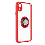 Avizar Coque iPhone XR Bi-matière Bague Métallique Support rouge