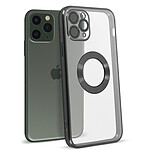 Avizar Coque iPhone 11 Pro Silicone Bloc Caméra Couvert  Transparent Contour Noir Chromé