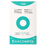 EXACOMPTA Étui de 100 fiches - bristol blanc quadrillé 5x5 perforé 125x200mm - Blanc