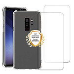 Evetane Coque Samsung Galaxy S9 Plus Antichoc coins renforcés Silicone + 2 Vitres en verre trempé Protection écran