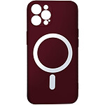 Avizar Coque MagSafe pour iPhone 12 Pro Max Soft Touch Finition Mate Bords Surélevés  bordeaux
