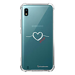 LaCoqueFrançaise Coque Samsung Galaxy A10 anti-choc souple angles renforcés transparente Motif Coeur Blanc Amour