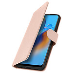 Avizar Étui pour Oppo A74 Clapet Portefeuille Support Vidéo  Rose Gold