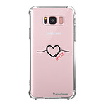 LaCoqueFrançaise Coque Samsung Galaxy S8 anti-choc souple angles renforcés transparente Motif Coeur Noir Amour