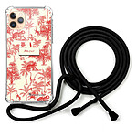 LaCoqueFrançaise Coque cordon iPhone 11 Pro noir Dessin Botanic Amour