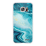 Evetane Coque Samsung Galaxy S7 Edge 360 intégrale transparente Motif Bleu Nacré Marbre Tendance
