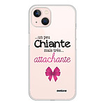 Evetane Coque iPhone 13 silicone transparente Motif Un peu chiante tres attachante ultra resistant