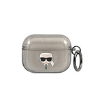 Karl Lagerfeld Coque pour Airpods Pro Glitter Chic en TPU Haute Qualité Noir / Argent