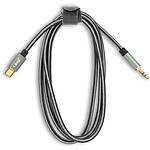 LinQ Câble USB-C vers Jack 3.5mm Mâle Son de Qualité Nylon Tressé 1.5m  Gris