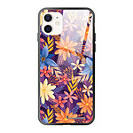 LaCoqueFrançaise Coque iPhone 12 Mini Coque Soft Touch Glossy Fleurs violettes et oranges Design