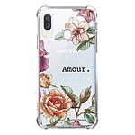 LaCoqueFrançaise Coque Samsung Galaxy A20e anti-choc souple angles renforcés transparente Motif Amour en fleurs