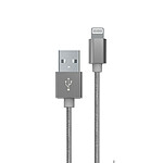 Myway Câble Lightning vers USB en Nylon Tressé Charge 12W et Synchronisation 1m Gris