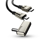 Baseus Câble USB-C / USB-C + Prise AC 5.5*2.5mm 100W Charge Rapide Nylon 2m Noir