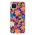 LaCoqueFrançaise Coque Samsung Galaxy A12 360 intégrale transparente Motif Fleurs violettes et oranges Tendance