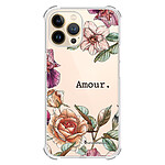LaCoqueFrançaise Coque iPhone 13 Pro Silicone antichocs Solides coins renforcés  transparente Motif Amour en fleurs