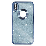 Avizar Coque pour iPhone XS Max Paillette Amovible Silicone Gel  Bleu