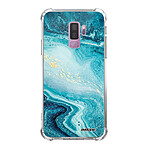 Evetane Coque Samsung Galaxy S9 Plus anti-choc souple angles renforcés transparente Motif Bleu Nacré Marbre