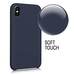 LaCoqueFrançaise Coque iPhone X/XS Silicone Liquide toucher doux, Anti Chocs Bleu Marine