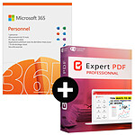 Microsoft 365 Personnel 1 utilisateur 1 an + Expert PDF 15 Pro 1 PC à vie- A télécharger