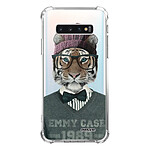 Evetane Coque Samsung Galaxy S10 anti-choc souple angles renforcés transparente Motif Tigre Fashion