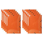 EXACOMPTA Chemise à élastiques 3 rabats Maxi CL Pelliculée 425gm2 Iderama A4 - Orange x 10