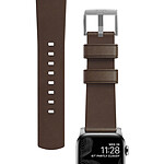 Nomad Bracelet Watch 42 et 44 mm Cuir Premium Collection Silver Hardware Marron